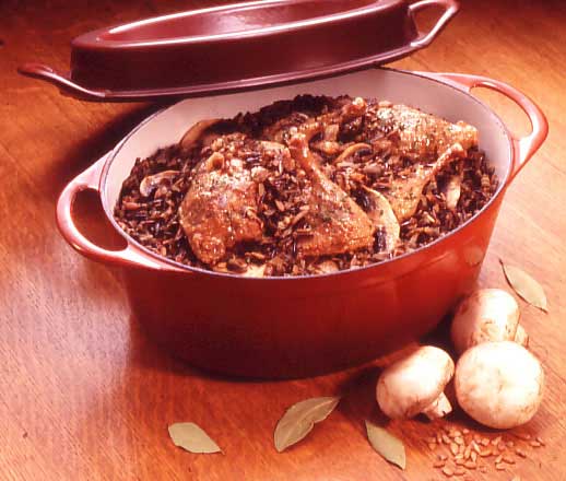 Baked Goose or Duck in Mushroom Wild Rice