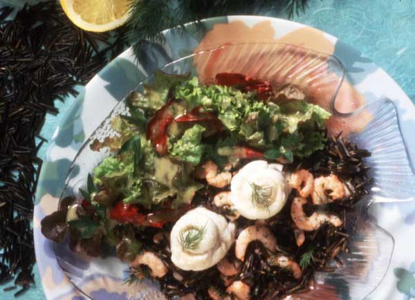 Sole with Shrimp on Wild Rice