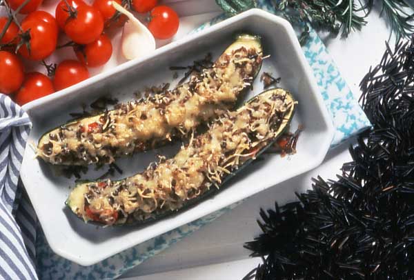 Courgettes with Wild Rice Stuffing