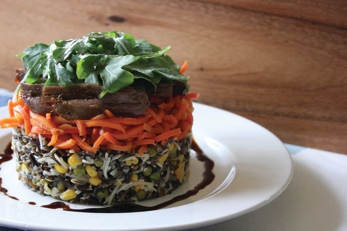 Flank Steak Napoleon with Wild Rice