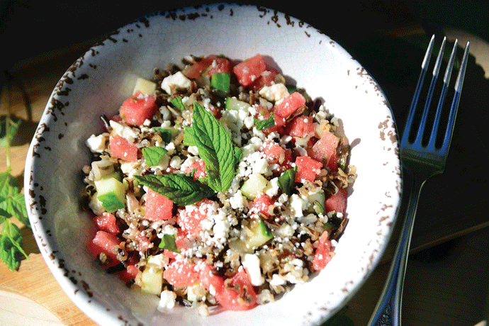 Watermelon Feta Wild Rice Salad
