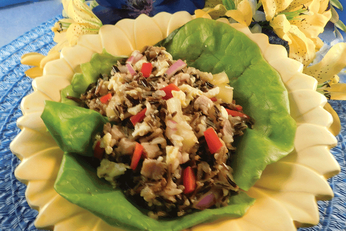 Musubi Pork Wild Rice Lettuce Wrap Salad
