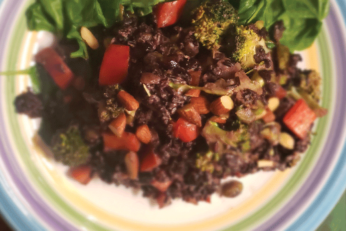 Vegan Maple Tahini Wild Rice Salad