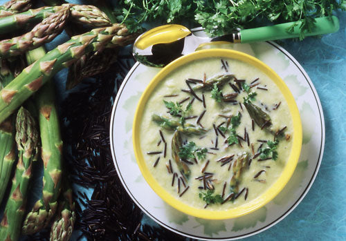 Creamy Asparagus & Wild Rice Soup