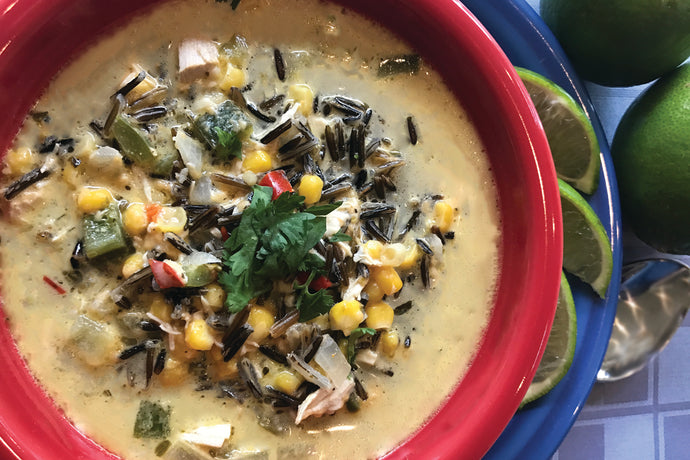 Wild Rice & Salsa Verde Chicken Soup