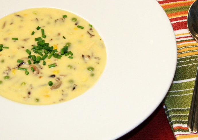 Cheesy Chicken & Corn Wild Rice Soup