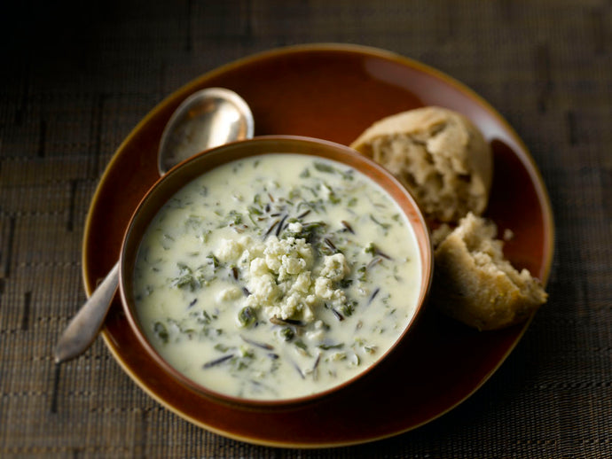 Spinach & Blue Cheese Wild Rice Soup