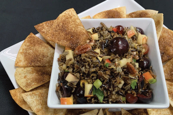 Cinnamon Sugar Chips with Wild Rice Cherry Salsa